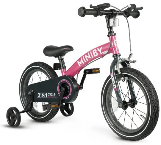 Detský bicykel Miniby 14" ružový