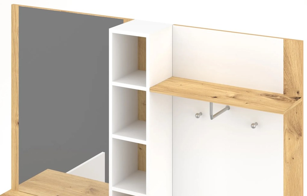 Predsieňová stena Barry 150 cm dub artisan/biela