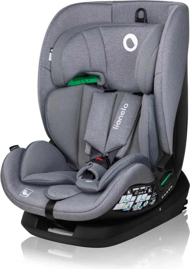 Lionelo - Otočná autosedačka so základňou LAVENDER i-Size 76-150 cm Grey Stone