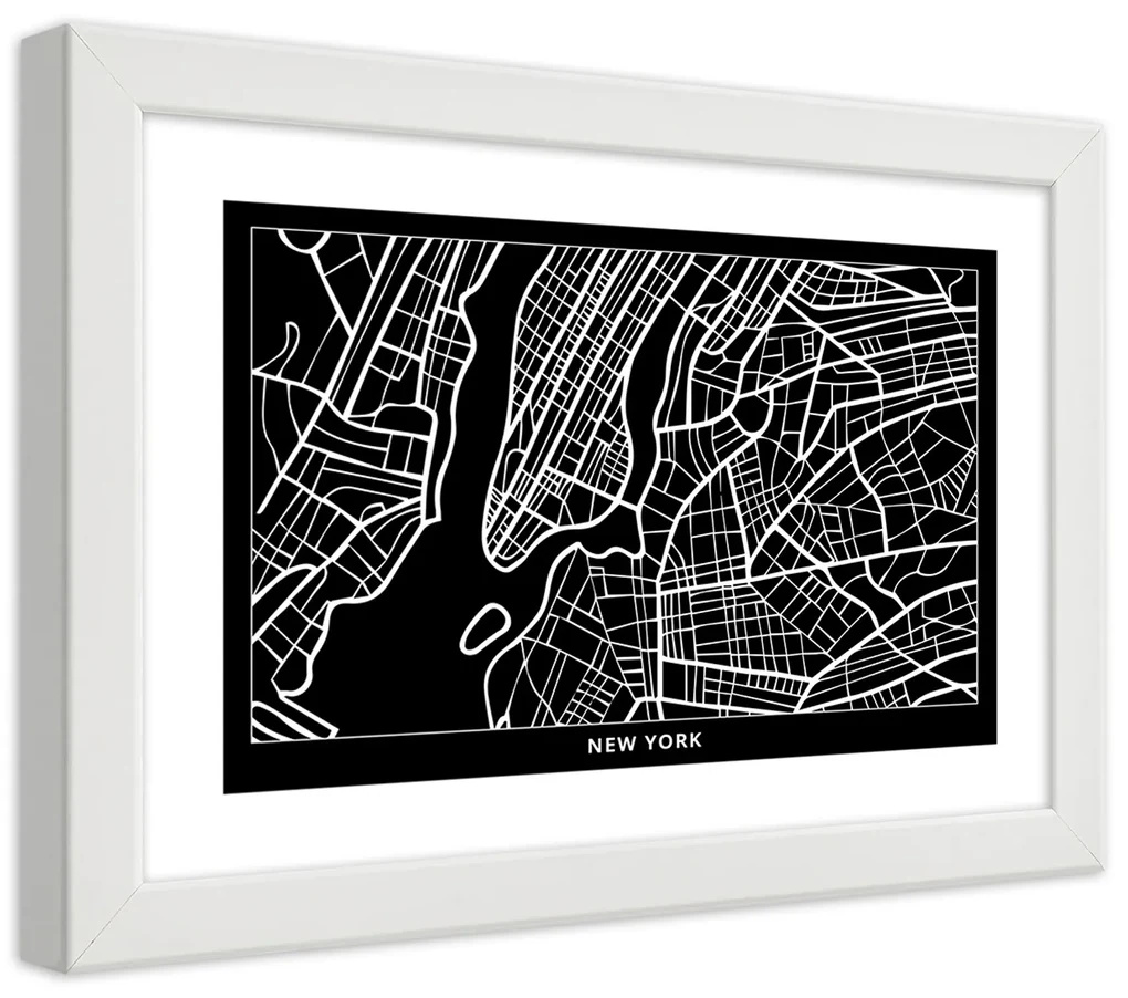 Gario Plagát City plan New York Farba rámu: Bez rámu, Rozmery: 60 x 40 cm