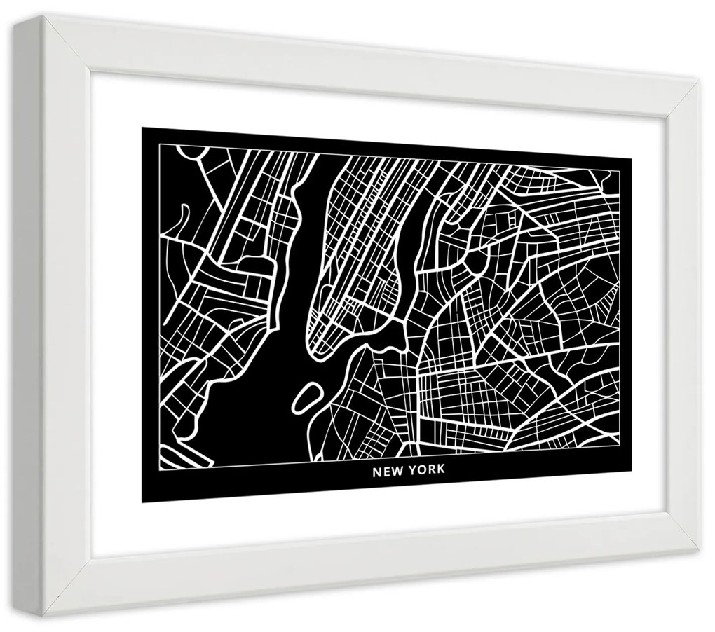Gario Plagát City plan New York Farba rámu: Bez rámu, Rozmery: 90 x 60 cm
