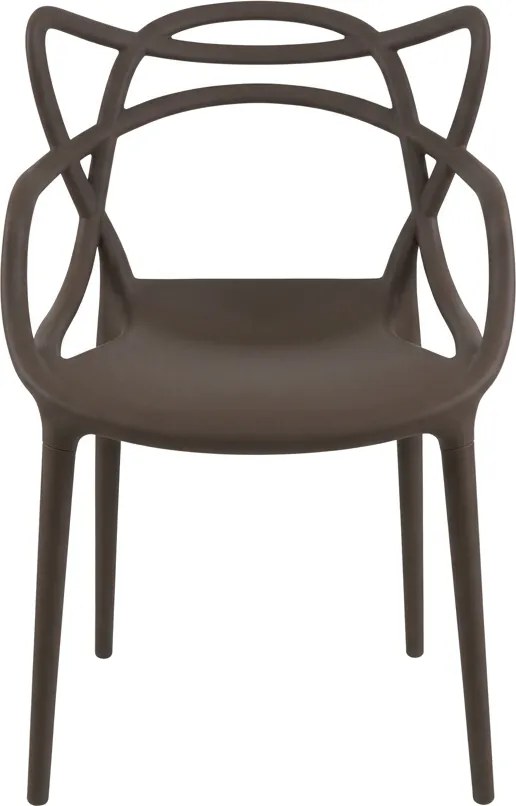 Hnedá plastová stolička KATO