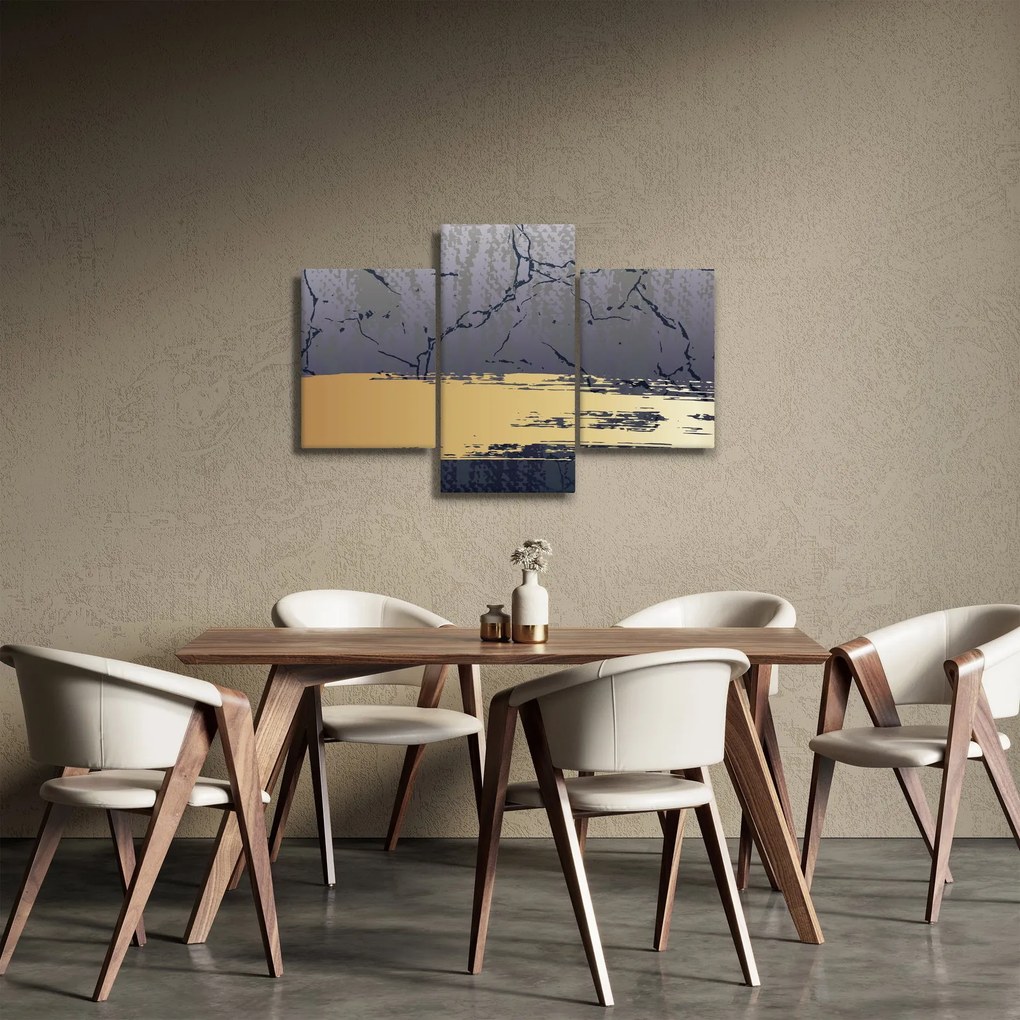 Obraz - Modrá a zlatá abstrakcia N⁰1 (90x60 cm)