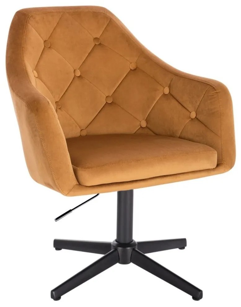 LuxuryForm DESIGN Kreslo ANDORA VELUR na čiernom kríži - hnedé