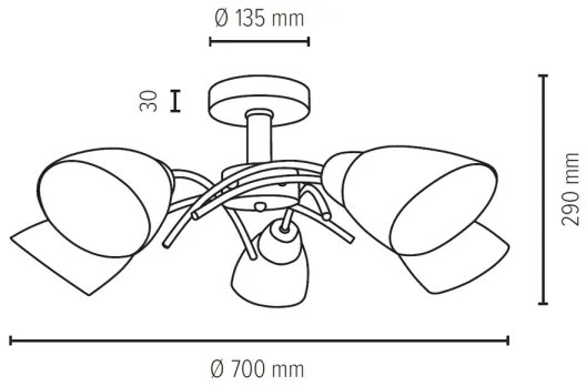 Spot-Light 8141574 - Prisadený luster VILETTA 5xE27/40W/230V