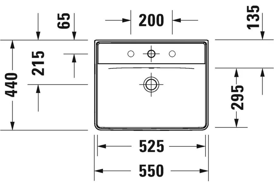 Duravit D-Neo - Umývadlo s prepadom 550x440 mm, biela 2366550000