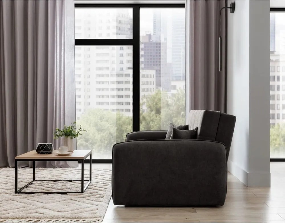 Tmavosivá ženilková rozkladacia/s úložným priestorom pohovka 155 cm Laine – ELTAP