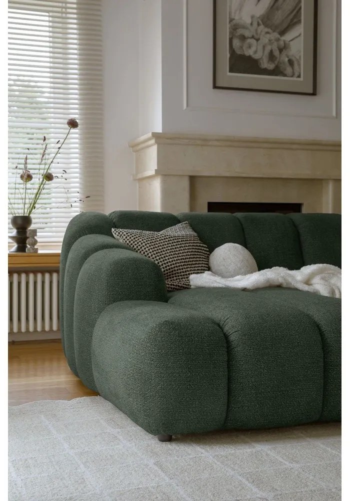 Tmavozelená rohová pohovka (ľavý roh/s leňoškou) Shell – Miuform