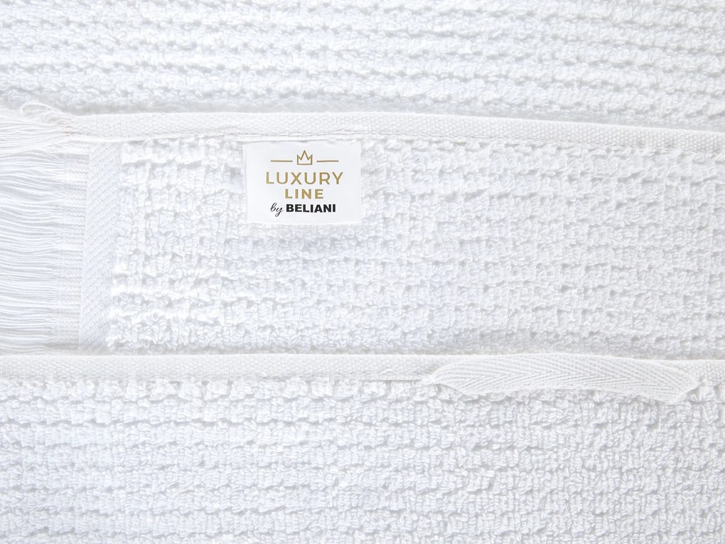 Sada 9 bavlnených froté uterákov biela ATIU Beliani