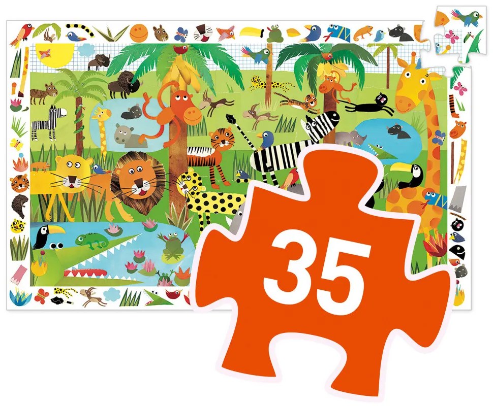 Vyhľadávacie puzzle s plagátom – Jungle – 35 ks