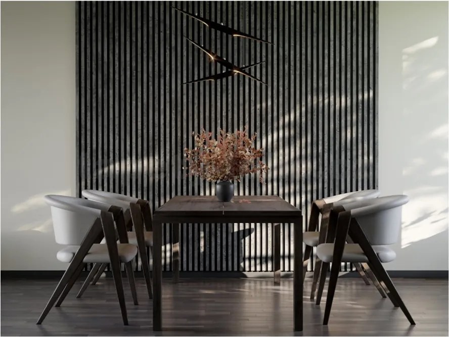 Akustické dekoračné panely SLIM, loft 3D lamely na filcovom podklade, rozmer 270 x 30 cm, IMPOL TRADE