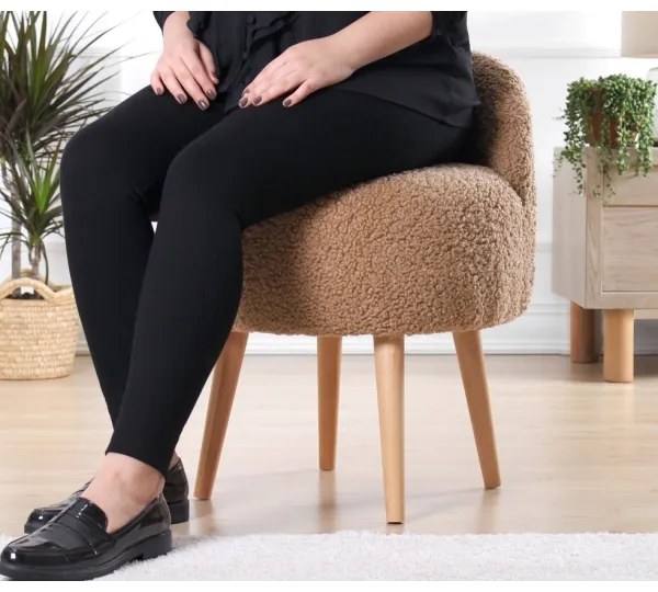 Taburet MIKI, priemer 46 cm, hnedý