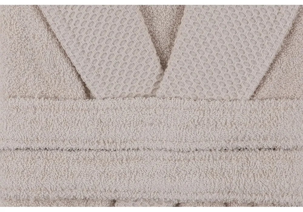 Béžový bavlnený župan veľkosť XL Cappa – Foutastic