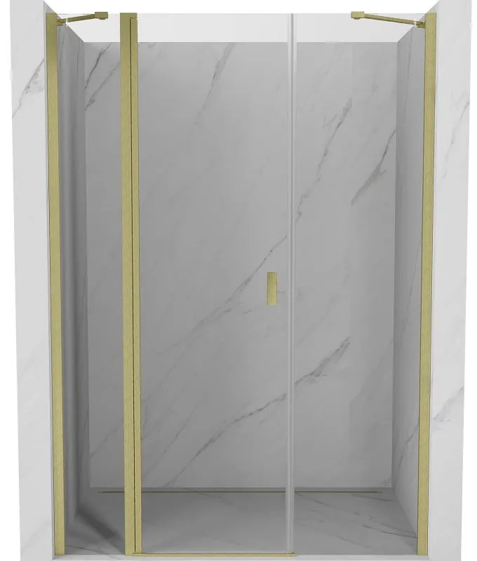 Mexen, Mexen Mist výklopné sprchové dvere 120 cm, transparentné, brúsené zlaté - 8A4-120-001-55-00
