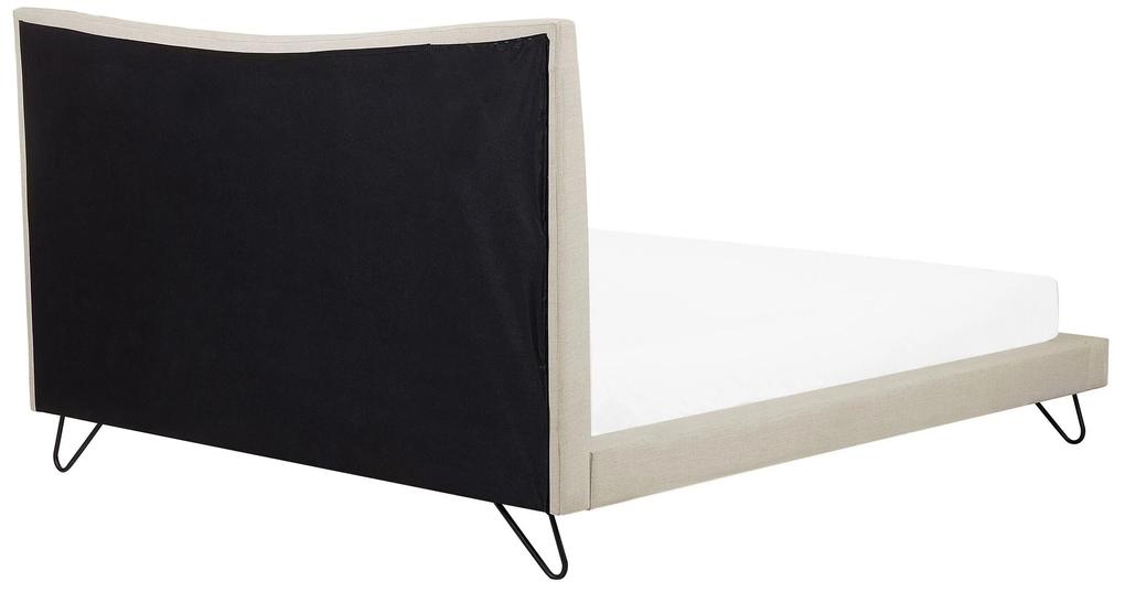 Zamatová posteľ 180 x 200 cm béžová LANNION Beliani