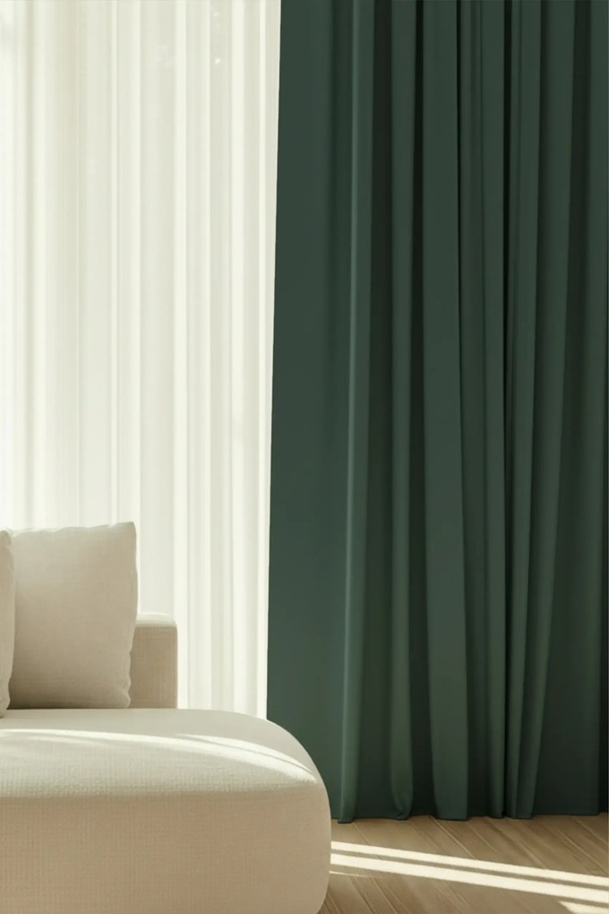 Záves na riasiacu pásku VIVA fľašovo zelený Rozmer: 140x300 cm