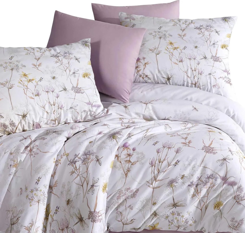 SATÉNOVÉ OBLIEČKY LUXURY VESSAN 200X220 CM, 2KS 70X80 CM KVETY