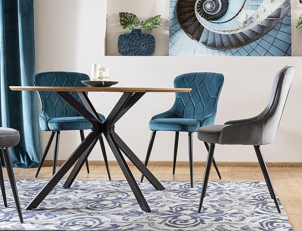 Okrúhly stôl Aster 120 cm dub prírodný/čierny