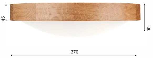 Stropné svietidlo OAK SLIM 2xE27/60W/230V dub, pr. 37 cm