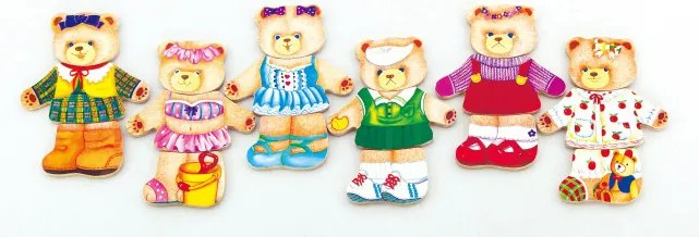 Drevené obliekacie puzzle Viga 56403 medvedica