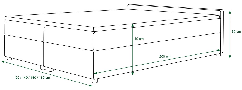 Manželská posteľ Boxspring 140 cm Ceren (vzor + tmavohnedá) (s matracom a úložným priestorom). Vlastná spoľahlivá doprava až k Vám domov. 1046412