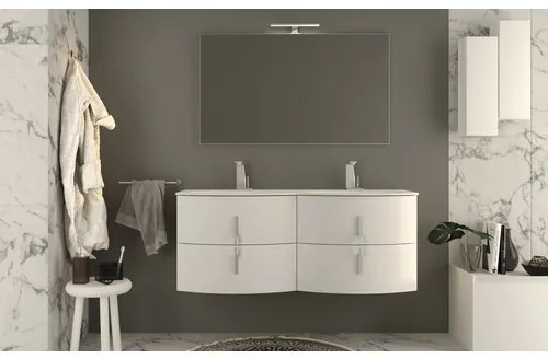 Kúpeľňová skrinka pod umývadlo Baden Haus Sting biela vysoko lesklá 69 x 55 x 52 cm
