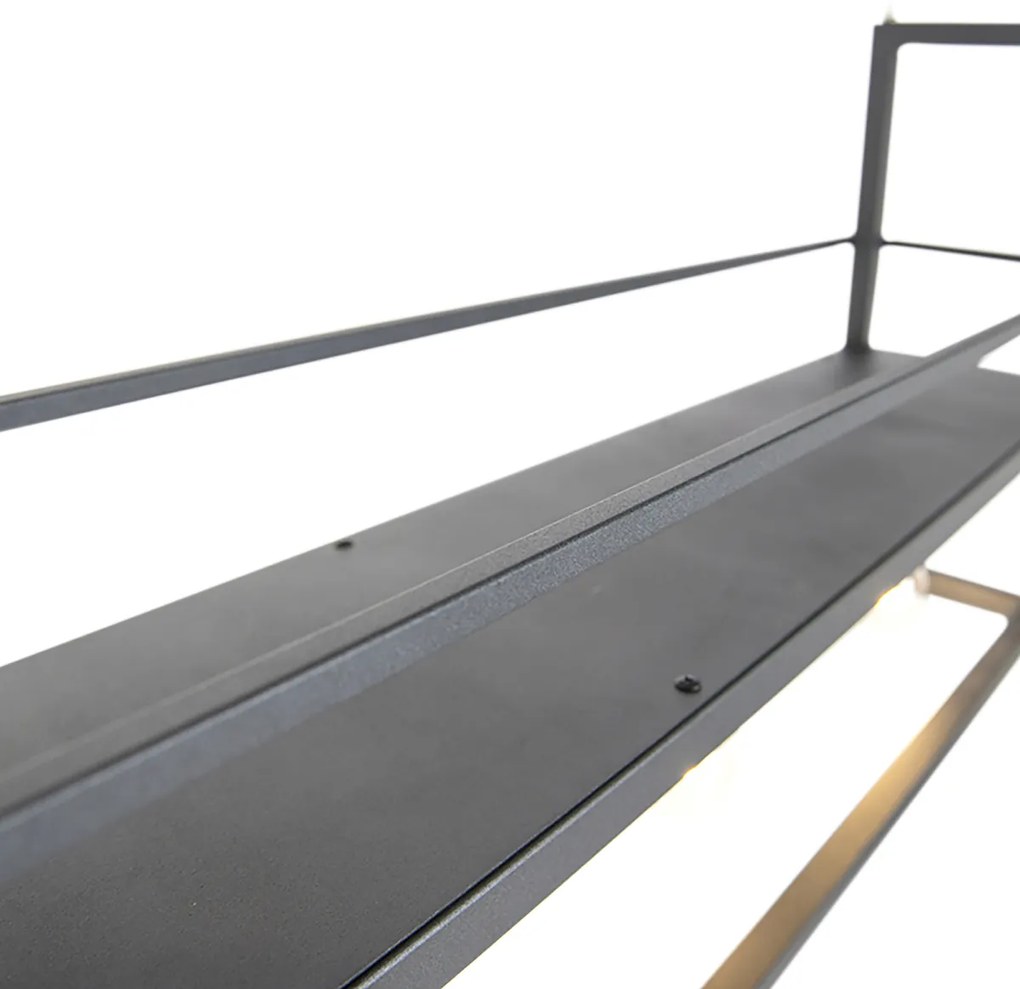 Inteligentné závesné svietidlo čierne s poličkou vrátane 4 Wifi A60 - Cage Rack