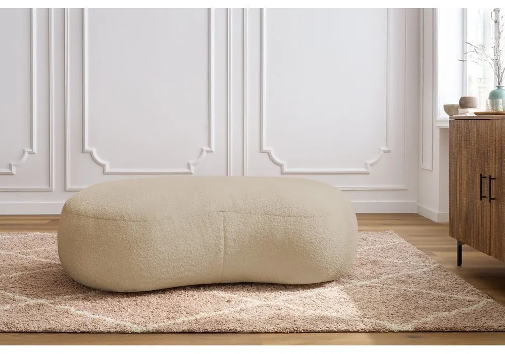 Béžová podnožka z textílie bouclé Saint-Germain – Bobochic Paris