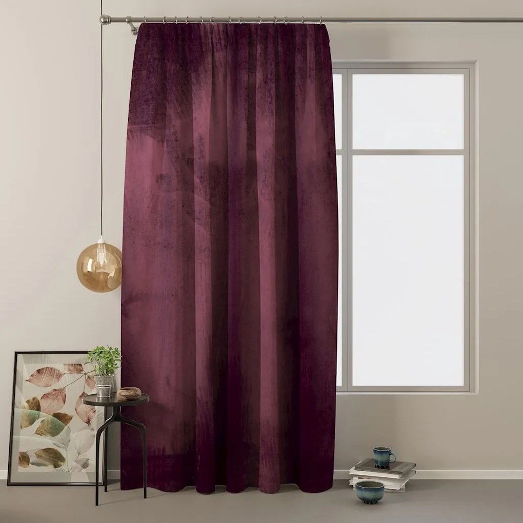 Záves AmeliaHome Velvet 140x245 cm burgundy