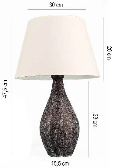 Stolná lampa RAMZES 1xE27/40W/230V biela/hnedá