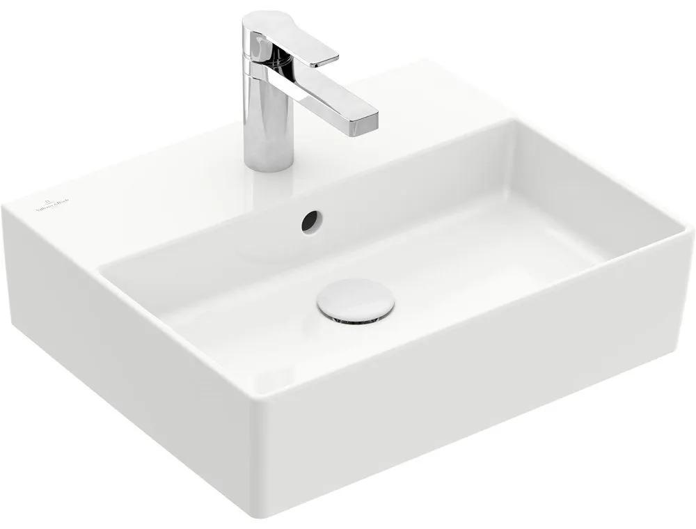 VILLEROY &amp; BOCH Memento 2.0 závesné umývadlo s otvorom (spodná strana brúsená), s prepadom, 500 x 420 mm, biela alpská, 4A225G01