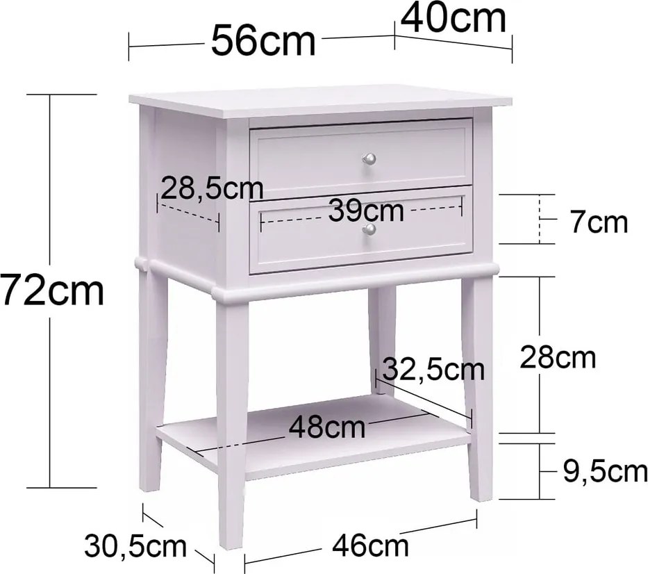 Svetlomodrý nočný stolík Franklin – Støraa