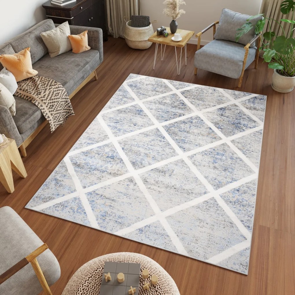 TA Koberec G873E L_GRAY D_BLUE VALLEY Rozmer: 160x220 cm