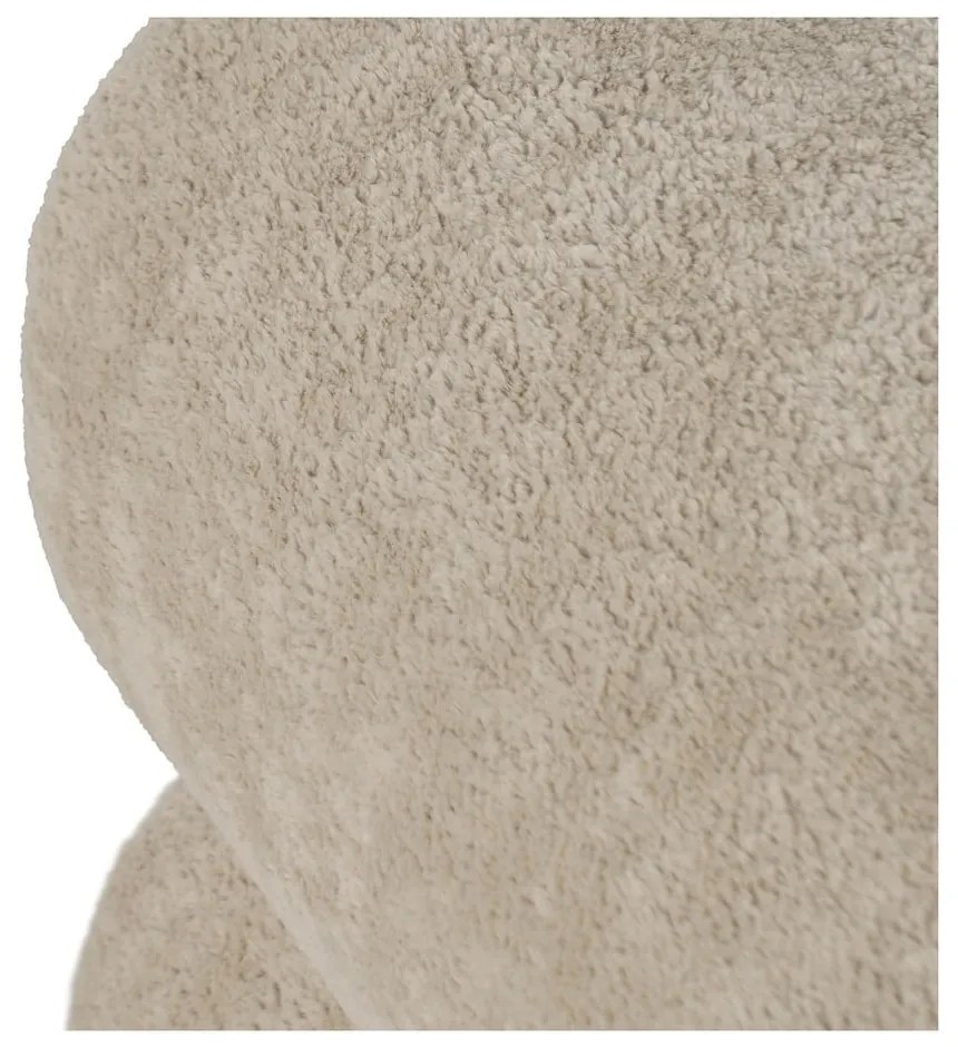 Béžový taburet z textílie buklé – Ixia