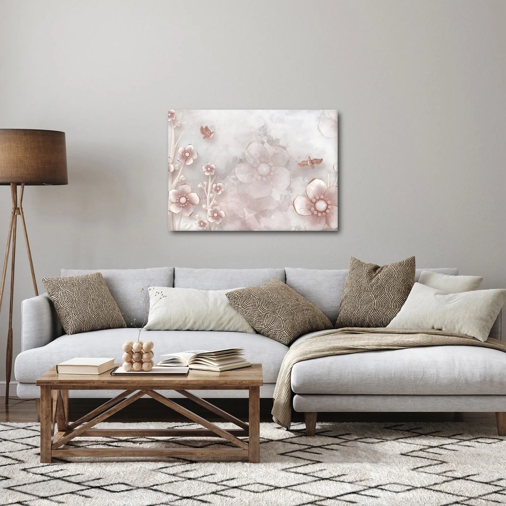 Obraz - Ružové kvety (70x50 cm)