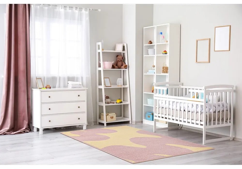 Žltý/ružový detský koberec 80x150 cm Hugsy Vanilla – FD