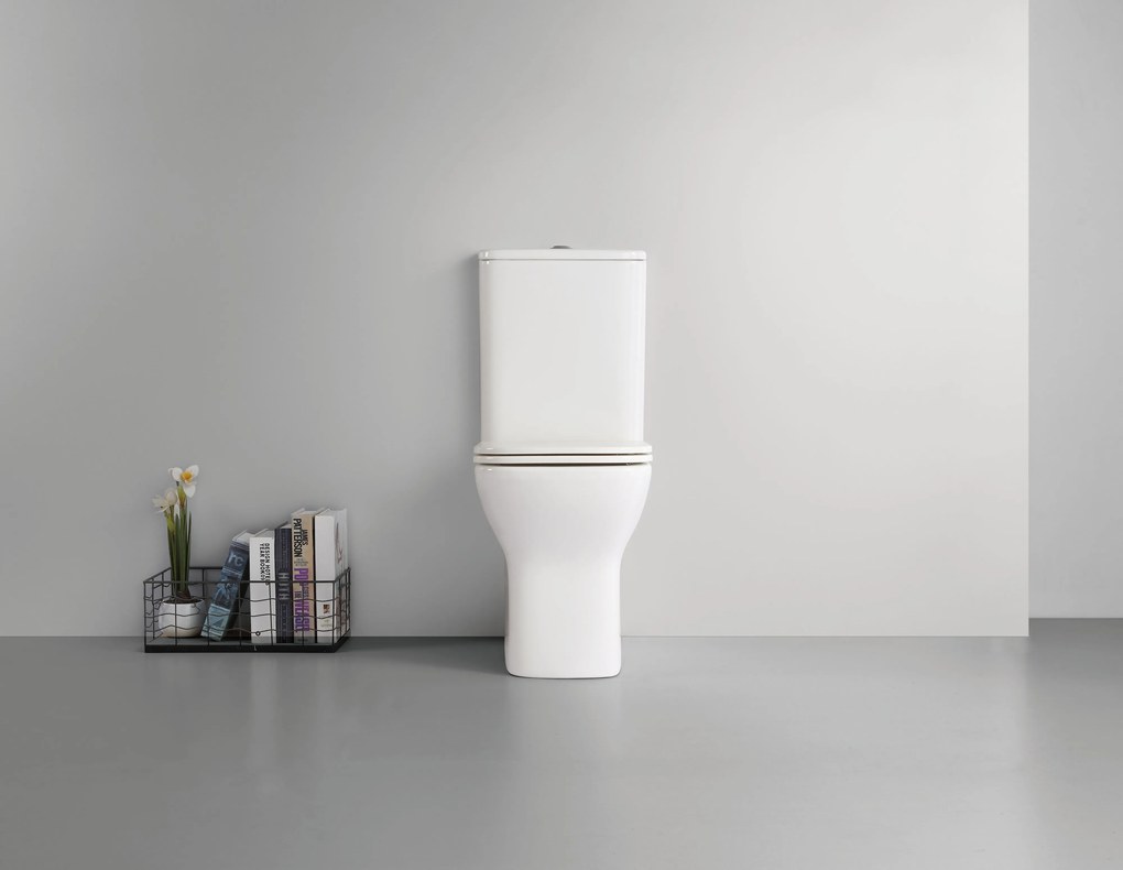 CERANO - WC kombi Hugo, Rimless + UF sedátko - biela lesklá, CER-CER-538759