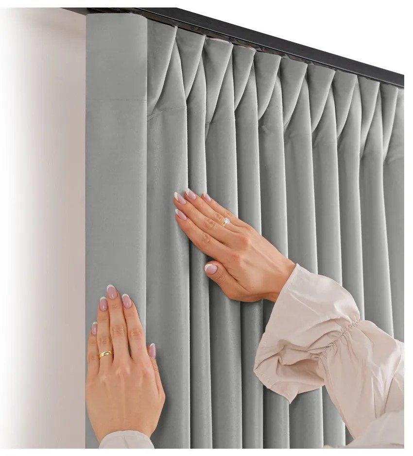 Sivý zamatový dimout záves 530x250 cm Velto – Filumi