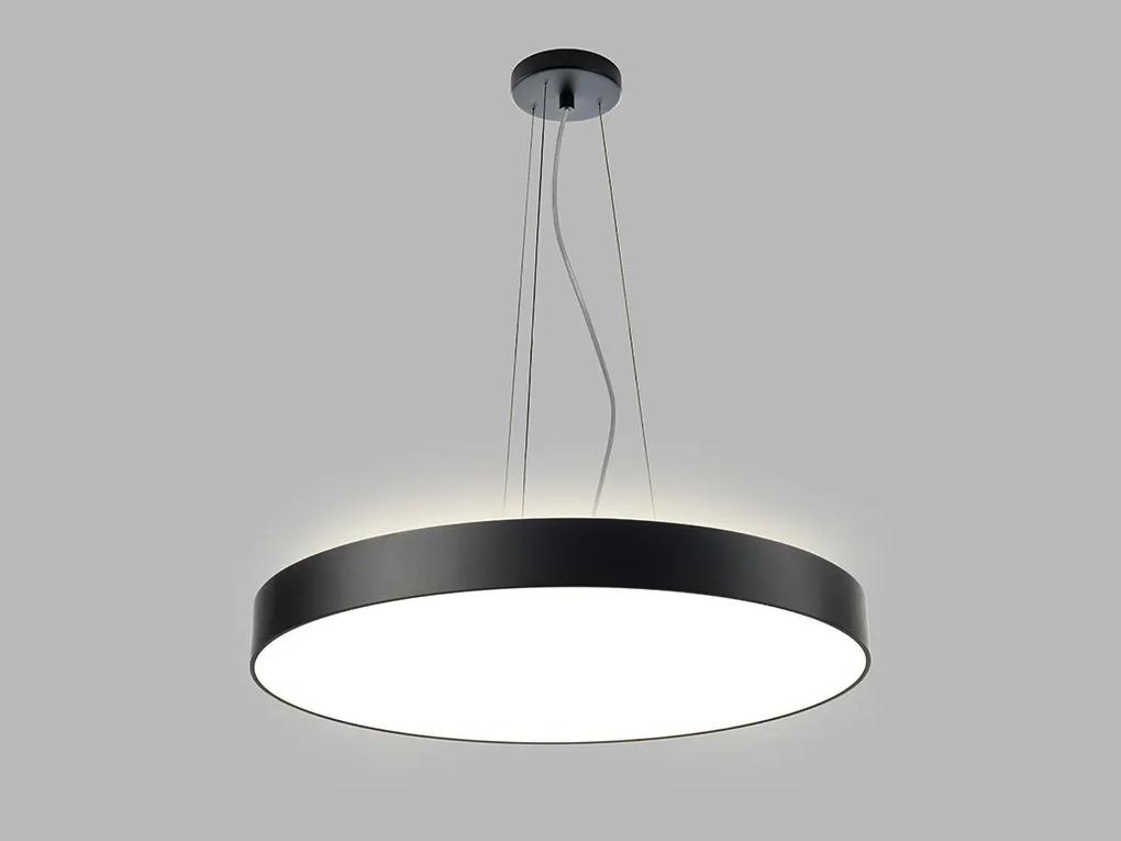 LED2 Závesné LED osvetlenie na lanku RINGO, 54+6W, teplá biela, okrúhle, čierne