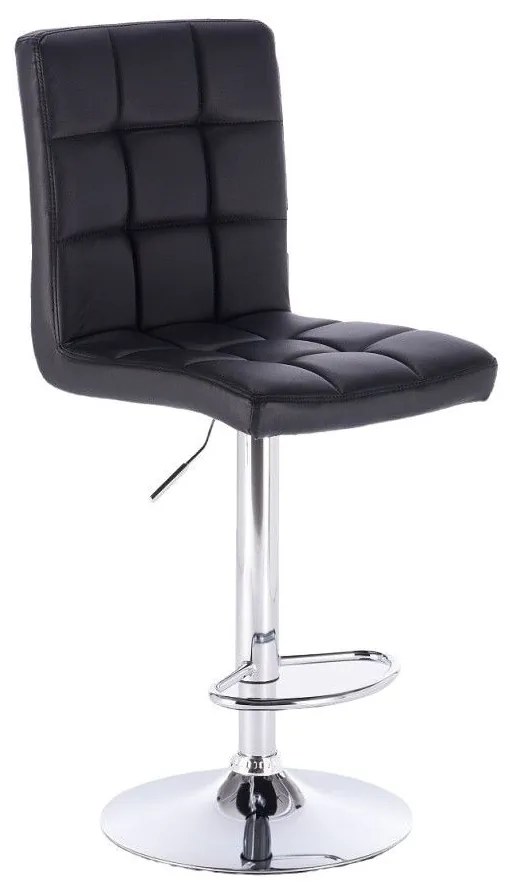 LuxuryForm DESIGN Barová stolička TOLEDO na striebornom tanieri - čierna