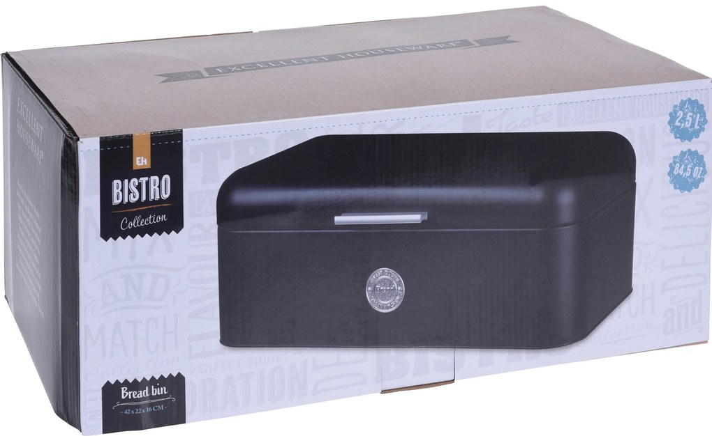 Kovový chlebník Bread, 40x20x17 cm