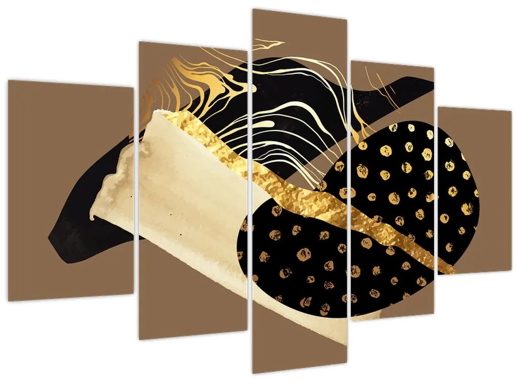 Obraz - Abstrakcia golden brown N⁰1 (150x105 cm)