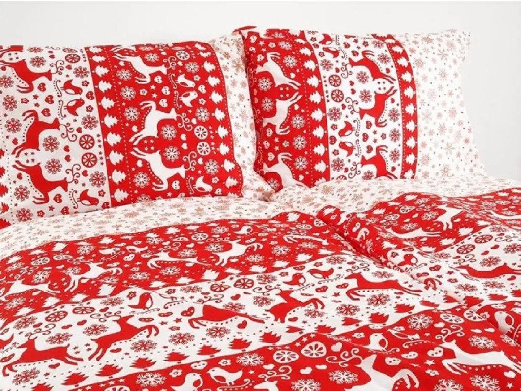 Bavlnené obliečky RED CHRISTMAS červené Rozmer obliečky: 70 x 90 cm | 140 x 200 cm