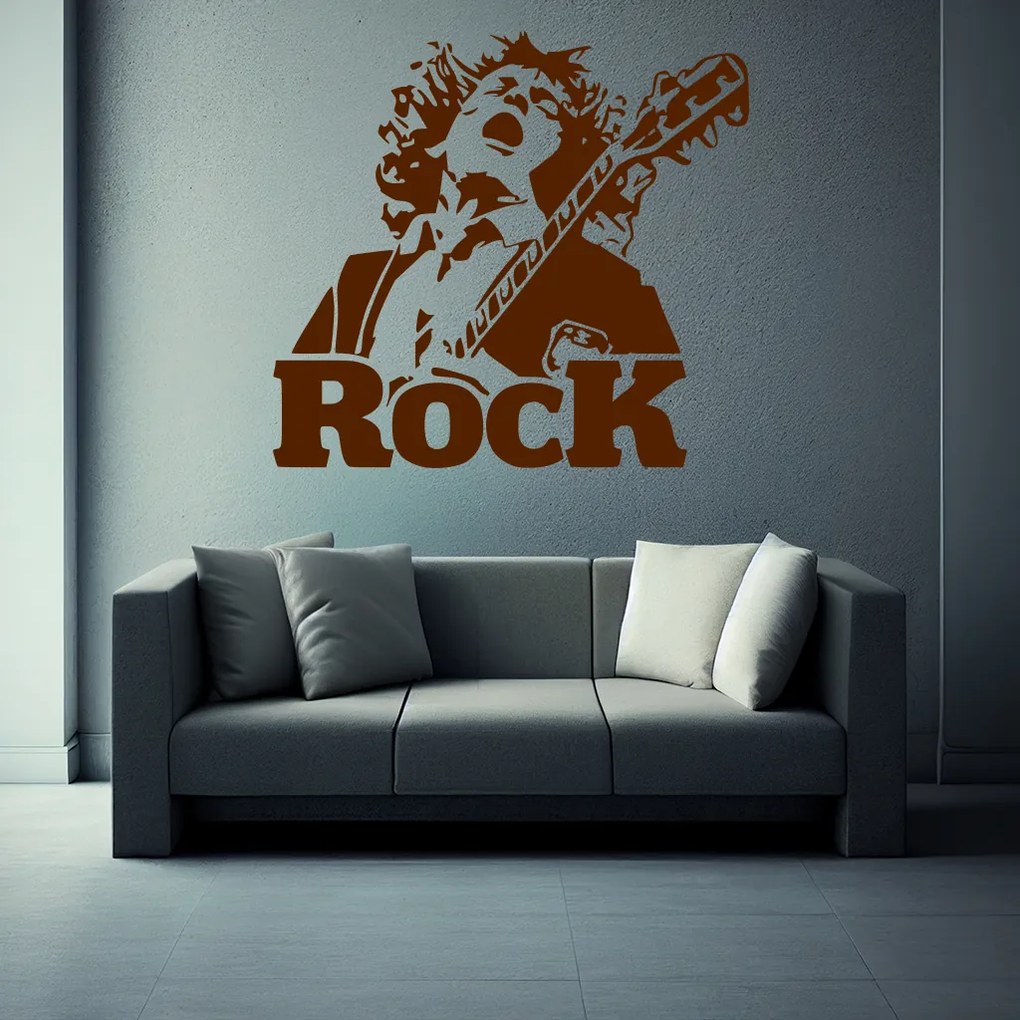 Veselá Stena Samolepka Angus Young AC/DC Farba: ružová, Veľkosť: 80 x 74 cm