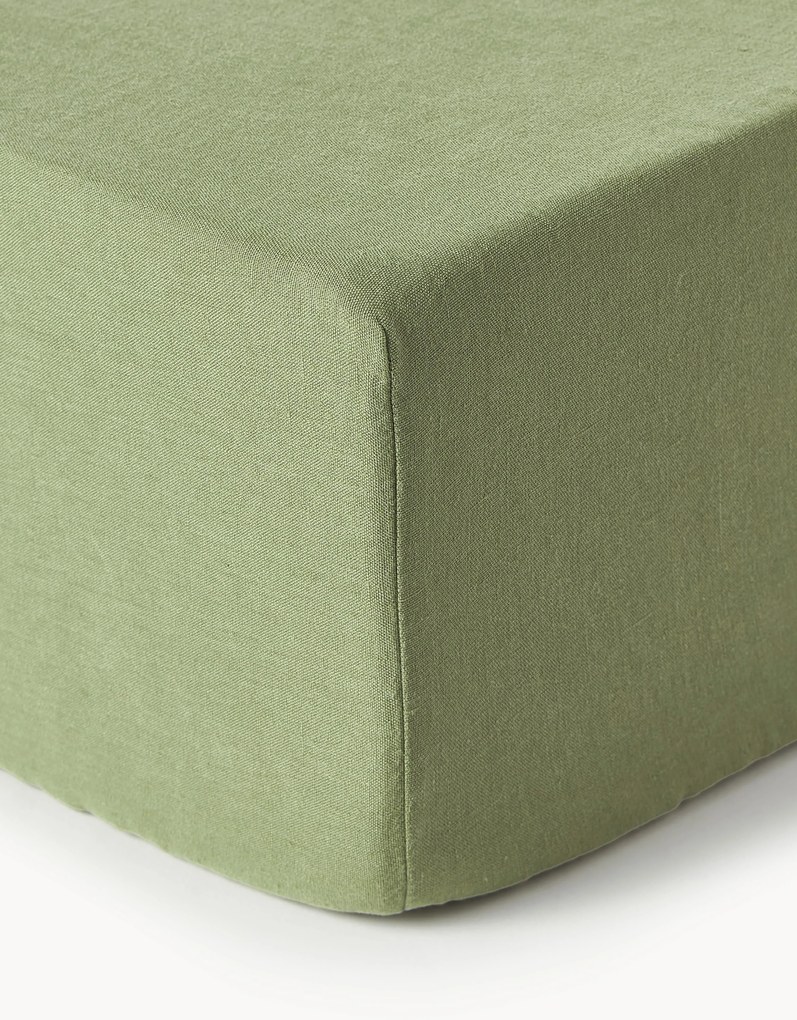 Elastická plachta na kontinentálnu posteľ z vypraného ľanu Airy