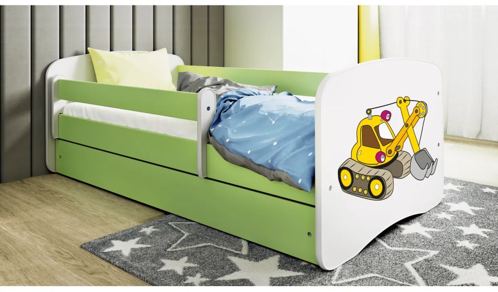 Detská posteľ Babydreams bagr zelená