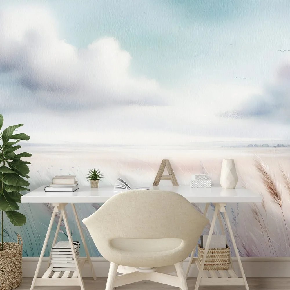 Fototapeta jemné pastelové lúky a obloha