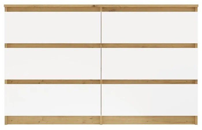 Komoda MALWA M6 120 cm dub artisan/bílá