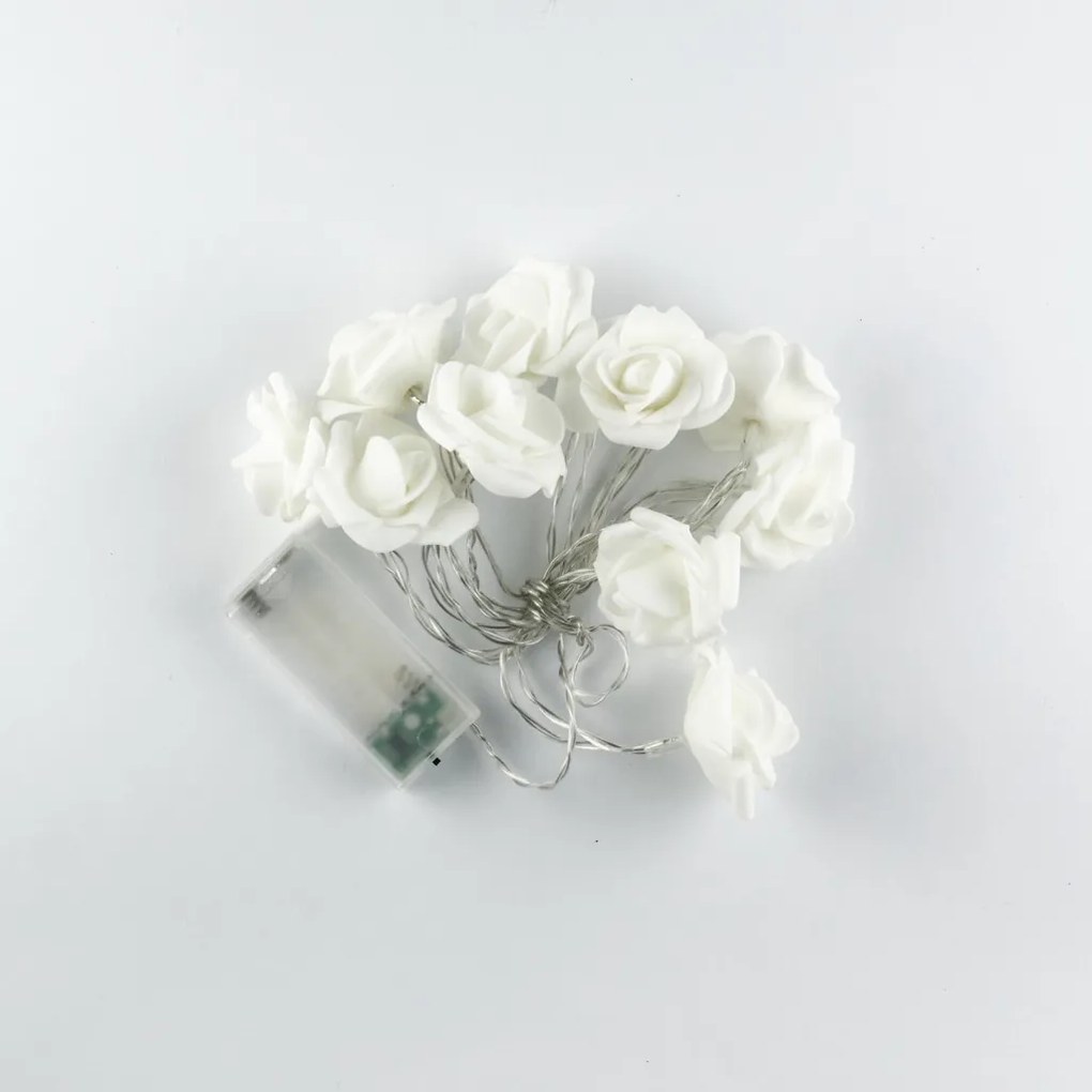 DECOLED Svetelná reťaz LED na batérie, 10 teplých bielych LED diód, 1,8 m, ružová