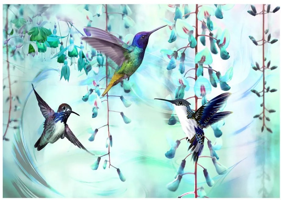 Fototapeta - Lietajúce kolibríky (zelené) 350x245 + zadarmo lepidlo